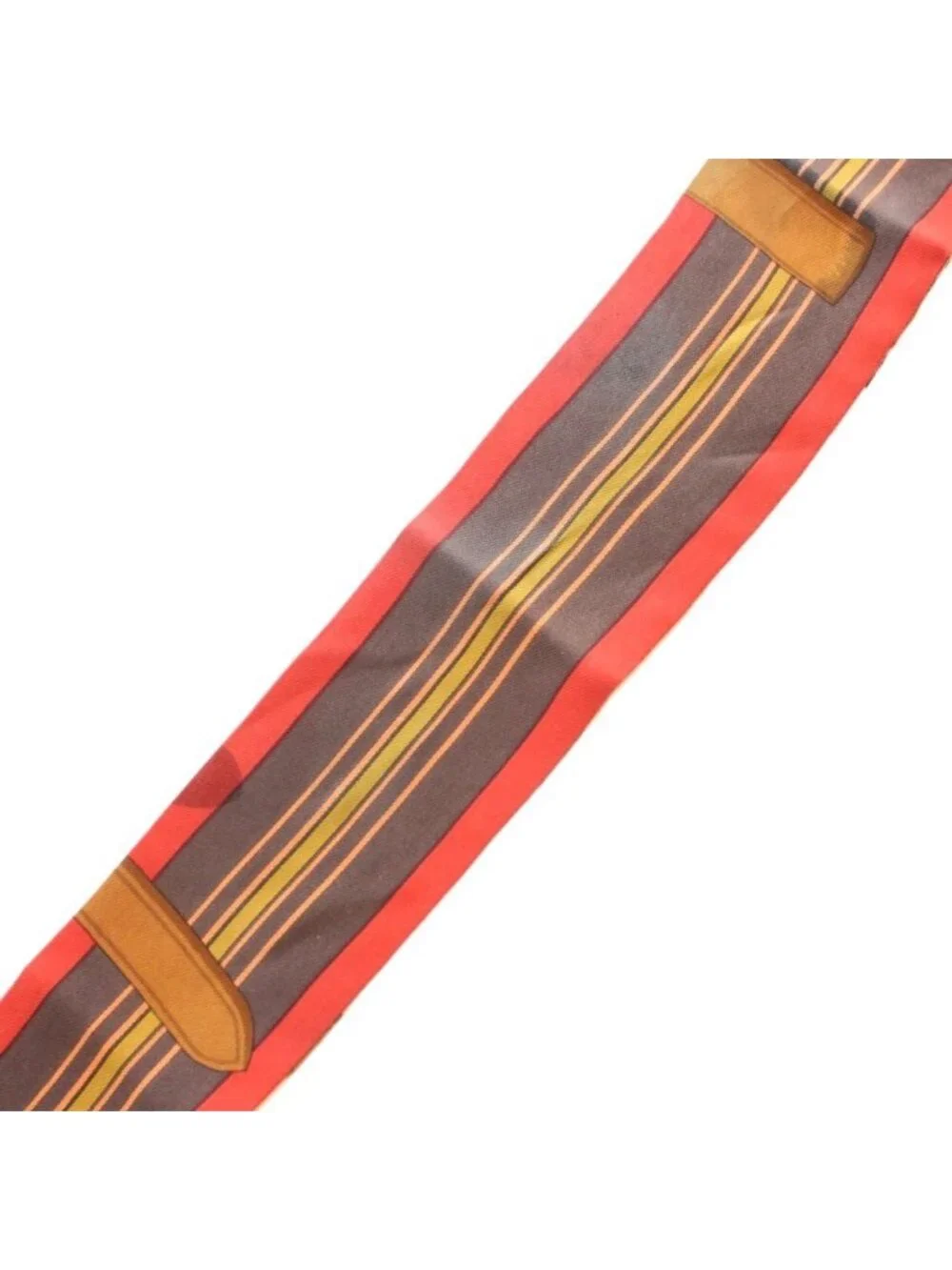 Hermes Rocabar Scarf All Over Pattern Silk Orange Red Brown